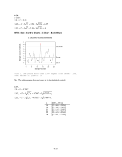 6-22 6-36. c chart: CL 2.36 UCL 3 2.36 3 2.36 6.97 LCL 3 2.36 3