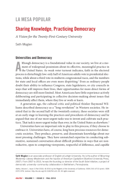 Sharing Knowledge, Practicing Democracy