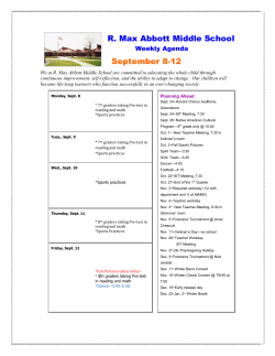 Sept. 8th – 12th - Max Abbott Middle School