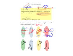 5.5 Direct Variation direct variation - any function that can be written