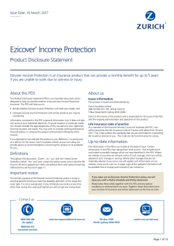 Ezicover Income Protection PDS
