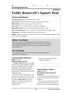 Teddy Roosevelt`s Square Deal