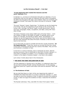 Let Me Introduce Myself -- I Am God "In the beginning God created