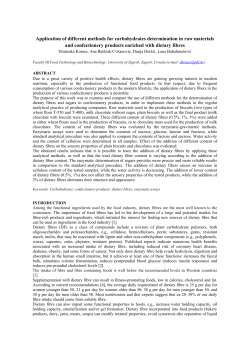 Application of different methods for carbohydrates determination in