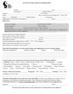 NAME: Date: Best Phone #: Alternate