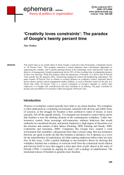 The paradox of Google`s twenty percent time