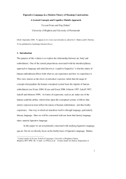 1 Figurative Language in a Modern Theory of