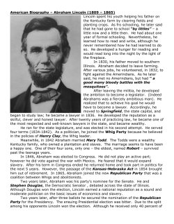 American Biography &ndash; Abraham Lincoln (1809 &ndash; 1865) Lincoln