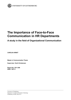 The Importance of Face-to-Face Communication in HR