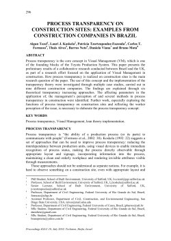 PROCESS TRANSPARENCY ON CONSTRUCTION SITES