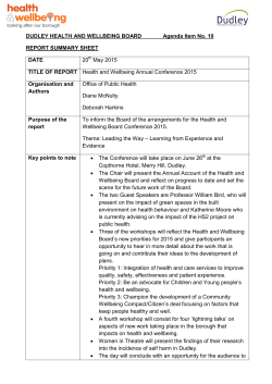 Health and Wellbeing Annual Conference 2015