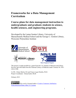 Frameworks for a Data Management Curriculum