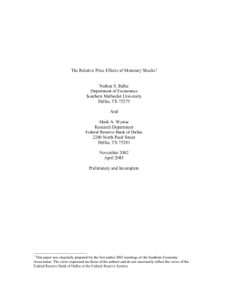 The Relative Price Effects of Monetary Shocks