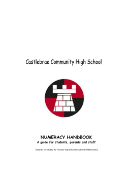 Castlebrae Numeracy booklet - Castlebrae Community High School