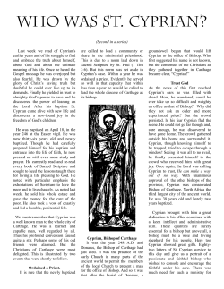 The Life of Saint Cyprian Part 1