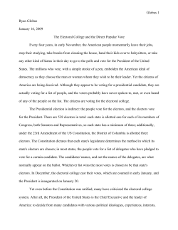 The Electoral College and the Direct Popular Vote