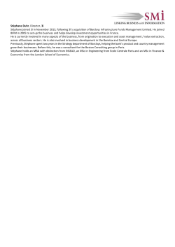 St&eacute;phane Duhr, Director, 3i St&eacute;phane joined 3i in