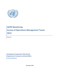 QCPR Monitoring Survey of Operations Management Teams 2014