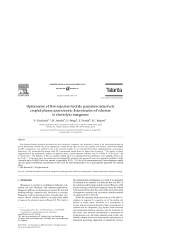 Optimisation of flow-injection-hydride generation