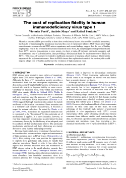 The cost of replication fidelity in human immunodeficiency virus type 1