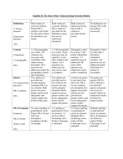 English 10: The Book Thief- Characterizing Narrator Rubric 5 4 3 2