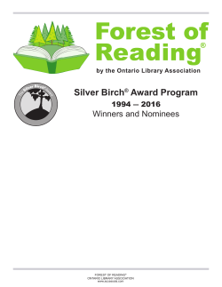 Silver Birch&reg; Award - Ontario Library Association