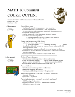 Math 10C Course Outline