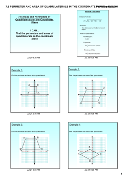 7.8 PERIMETER AND AREA OF QUADRILATERALS IN THE