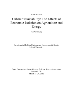 Cuban Sustainability - Western Political Science Association