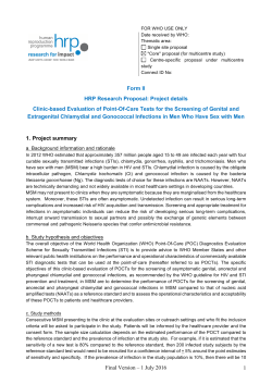 Tests for the Screening of Genital and Extragenital Chlamydial and