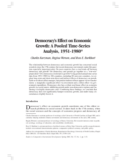 Democracy`s Effect on Economic Growth: A Pooled Time