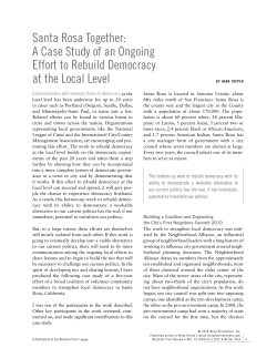 Santa Rosa Together: A Case Study of an