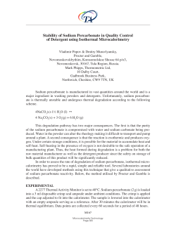 stability of sodium Percarbonate in Quality Control