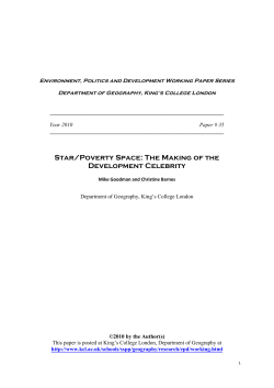 Star/Poverty Space: The Making of the Development Celebrity