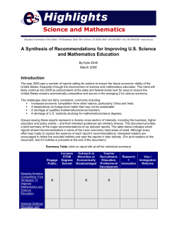 A Synthesis of Recommendations for Improving U.S. Science and