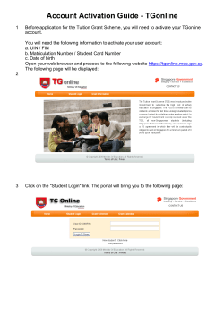 Account Activation Guide - Tuition Grant