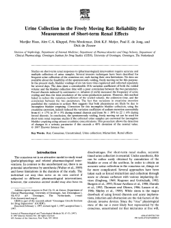 Urine Collection in the Freely Moving Rat: Reliability for