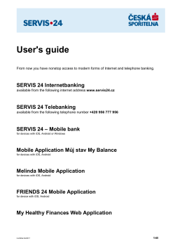 SERVIS 24 User`s Guide, valid from 24.4.2017