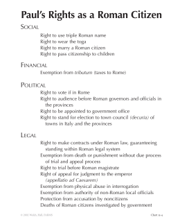 Paul`s Rights as a Roman Citizen