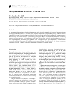 Nitrogen retention in wetlands, lakes and rivers
