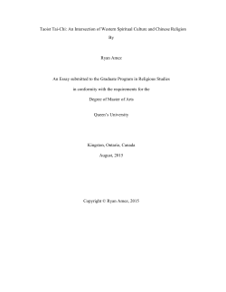 Taoist Tai-Chi: An Intersection of Western