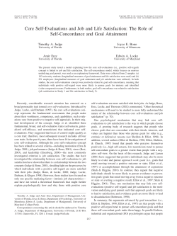 Core Self-Evaluations and Job and Life Satisfaction