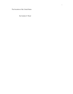 The Invention of the United States By Gordon S. Wood