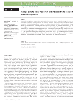 A single climate driver has direct and indirect effects on insect