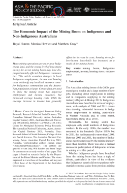 The Economic Impact of the Mining Boom on Indigenous and