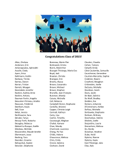 Congratulations Class of 2015!