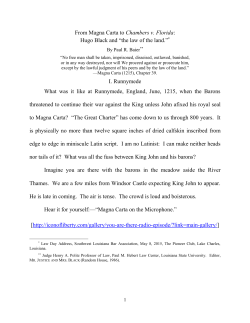 From Magna Carta to Chambers v. Florida - LSU Moodle