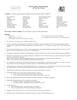 Study Guide: Congress Test - AP Gov Home
