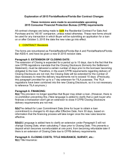 summary of 2015 Florida REaltors Florida Bar contract changes