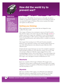 How did the world try to prevent war?